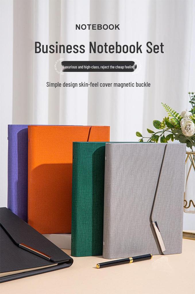 A5 Business Hardcover Notizbuch Geschenkset: Nachfüllbarer dreifach faltbarer Notizblock, Personalisierbares Souvenir.