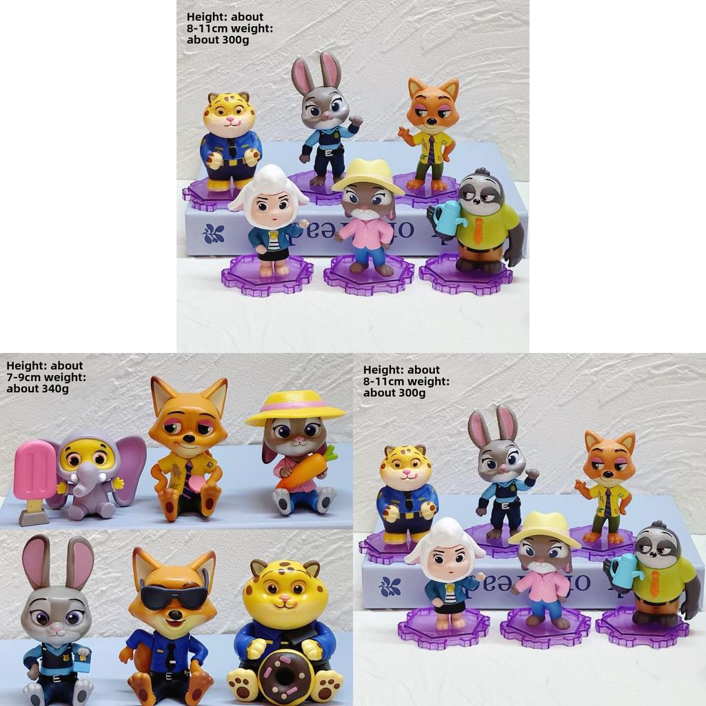 Zootopia Pvc Collectible Figures Set With Articulated Design For Kids And Fans