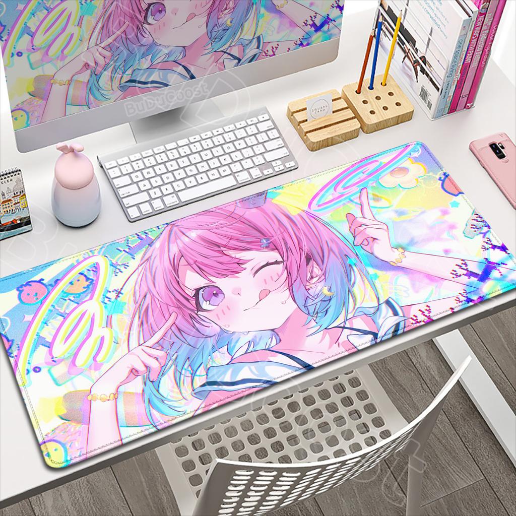Hololive Anime Kawaii Girl Himemori Luna Mouse Pad Large Laptop Keyboard Mat Non-slip Rubber Base Office Mouse Mats XXL Desk Rug