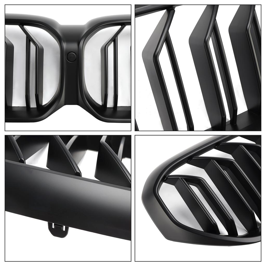 Matte Black Dual Slats Front Kidney Grille For BMW G30 G31 LCI 2021-2024