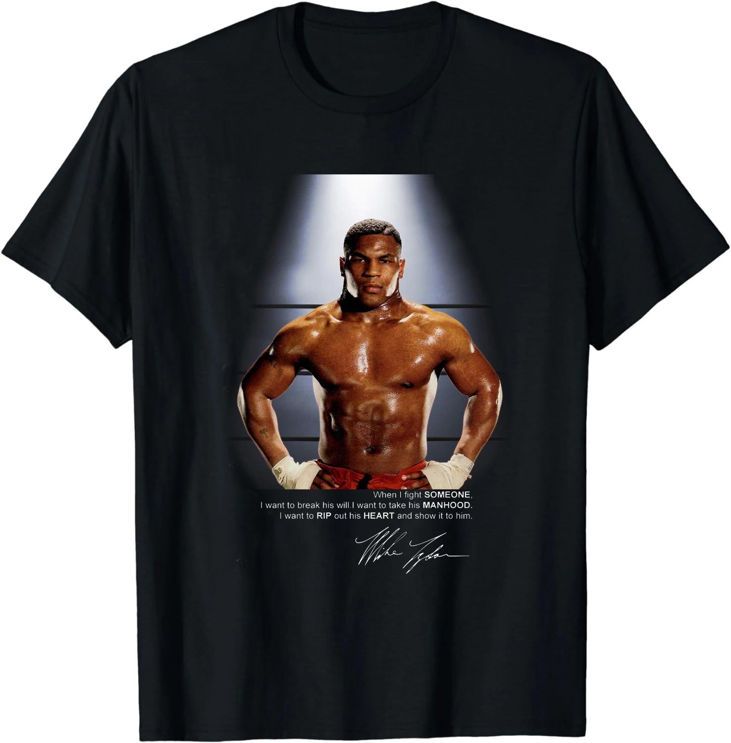 Boxing  Mike Tyson Famous Quotes Signature Boxing Fans TShirt New 100 Cotton ONeck Short Sleeve Casual Mens Tshirt S