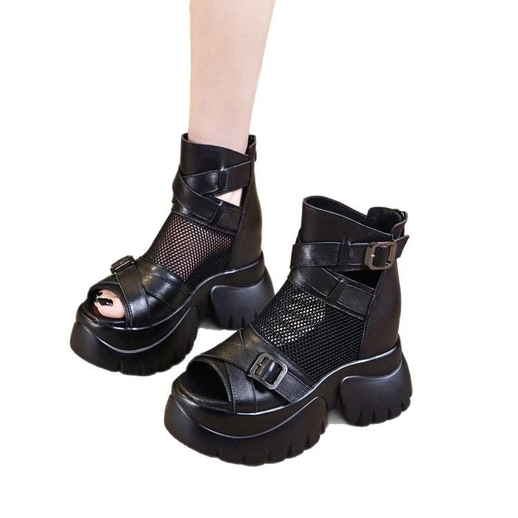 High-top Women's Shoes, Short Boots, Perforated and Breathable Mesh Upper Shoes, Sandals Devotion