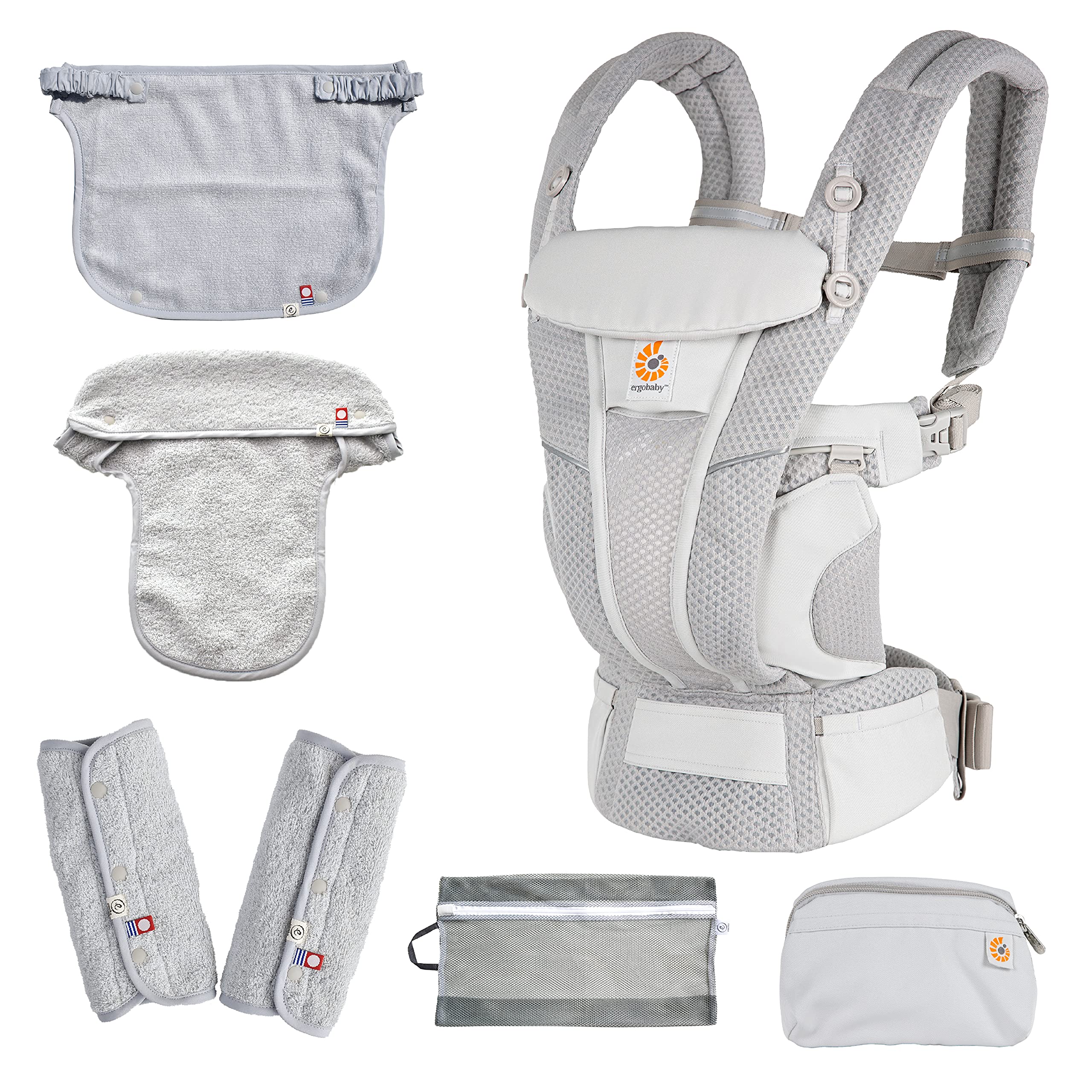 

Ergobaby Ergo Baby carrier OMNI breeze with bonus pad front cover cover laundry (drool + + multi-chest + net) [Authorized distributor] (Pearl Gray)