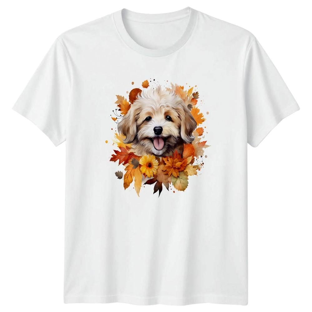 Watercolor Fall Puppy Dog TShirt Fall Season Dogs Autumn Gift For Him And Her S