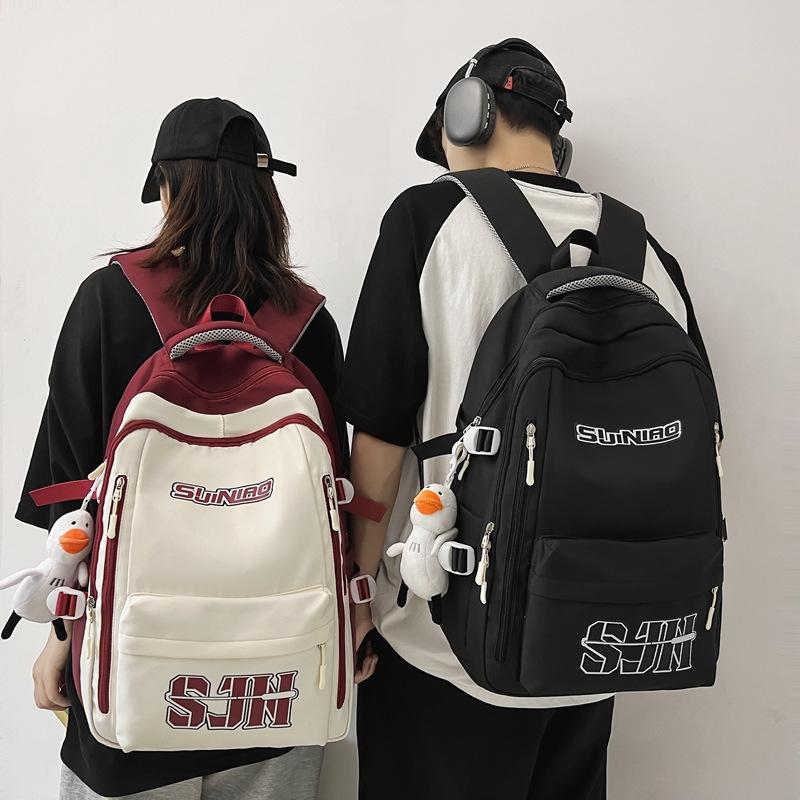 College Style, Letter Sports Style, Student Schoolbag Color Matching, Korean Version of Large-capacity Backpack