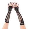Black Sexy Hollow Out Arm Sleeves Punk Mesh Breathable Long Girl Hand Sleeves Decoration Cosplay Performance Gloves