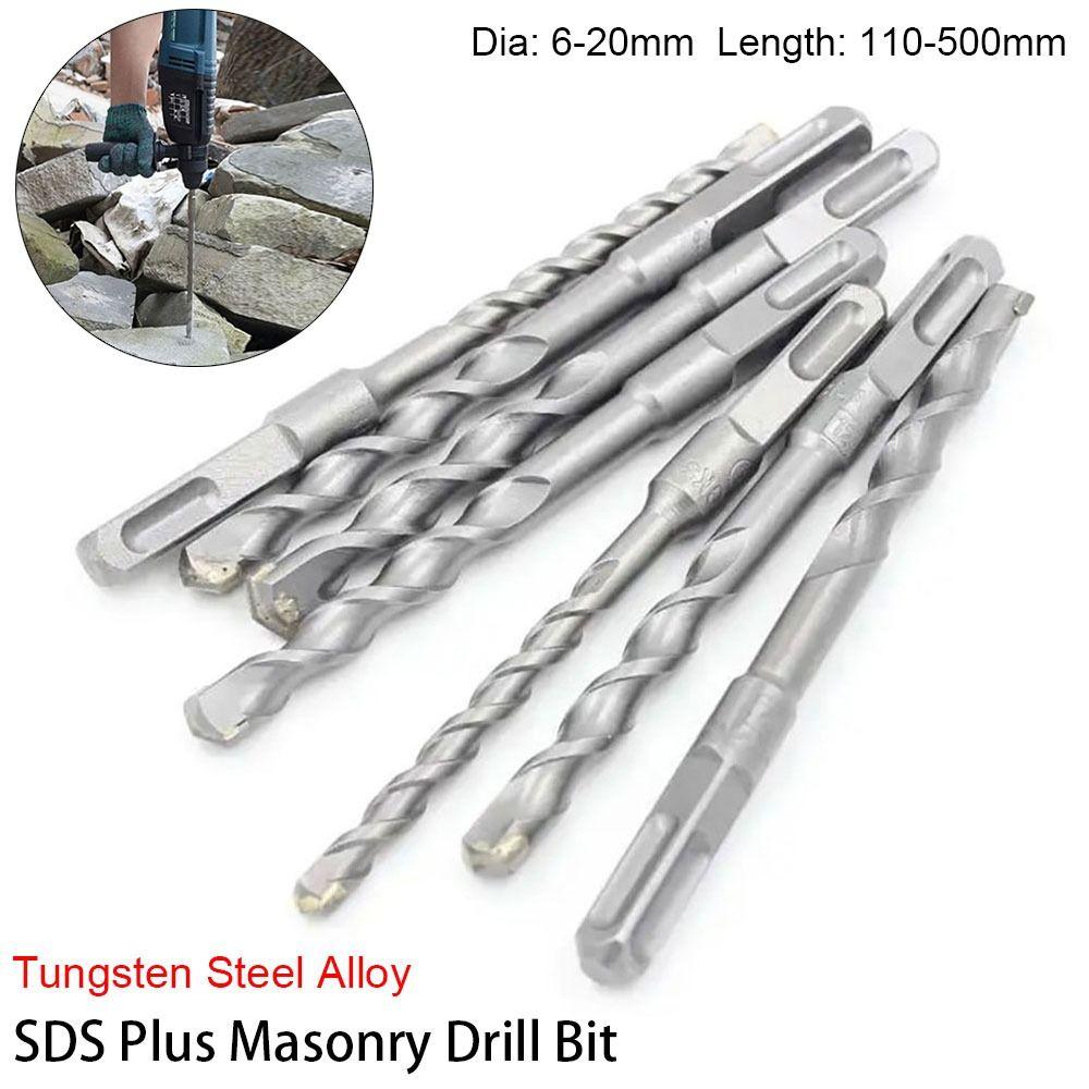 1Pcs 110-500mm SDS Plus Masonry Drill Bit Electric Hammer Drill Bit  For Rotary Hammer Drilling