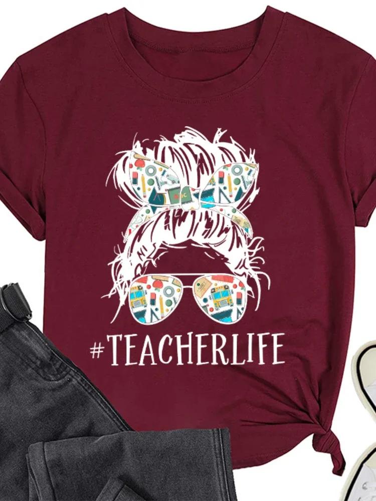 TEACHERLIFE Skull Head Print Women T Shirt Short Sleeve O Neck Loose Women Tshirt Ladies Tee Shirt Tops Camisetas Mujer