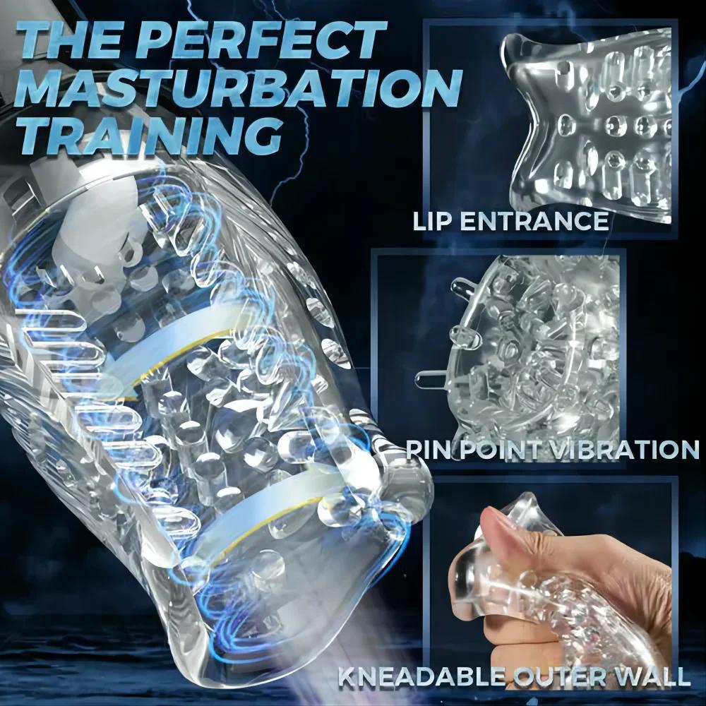 Automatic Male Masturbator Cup Rotation Silicone Vagina Vibrator Masturbation Erotic Sex Toy for Men Mastubator Blowjobs Machine