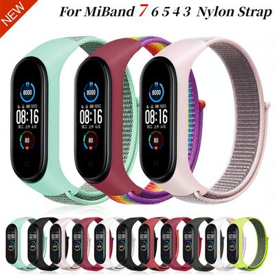 Nylon Strap For Xiaomi Mi Band 7 6 5 4 3 Bracelet Watchband Correa Miband Bracelet Wristband Sports Loop Mi Band 7 6 5 4 3 Belt