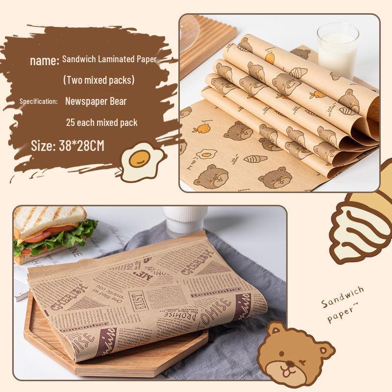 Disposable Oil-Proof Food-Grade Sandwich & Burger Wrapping Paper Liner
