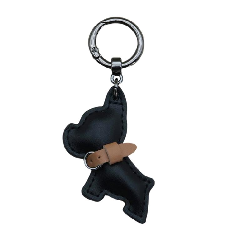 Fun And Functional PU Leather French Bulldog Keychain for Fashion Enthusiasts Phone Chain Pendant Keyring