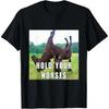 Hold Your Horse Graphic Tshirt Unisex Oversized Relaxed Fit Short Sleeve Top In Fabric