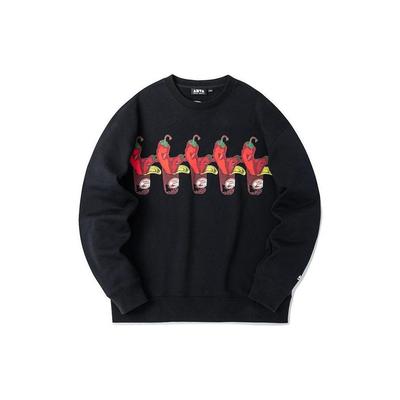 Anta Cartoon Print Crew Neck Loose Long Sleeve Sweatshirt Men Tops Black 152328701-1
