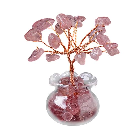Künstlicher Kristall Geldbaum Figur, Handgefertigte Heilende Naturstein Reichtum Baum Statue, Künstlicher Edelsteinbaum für Heim Büro Tisch Feng Shui Dekor