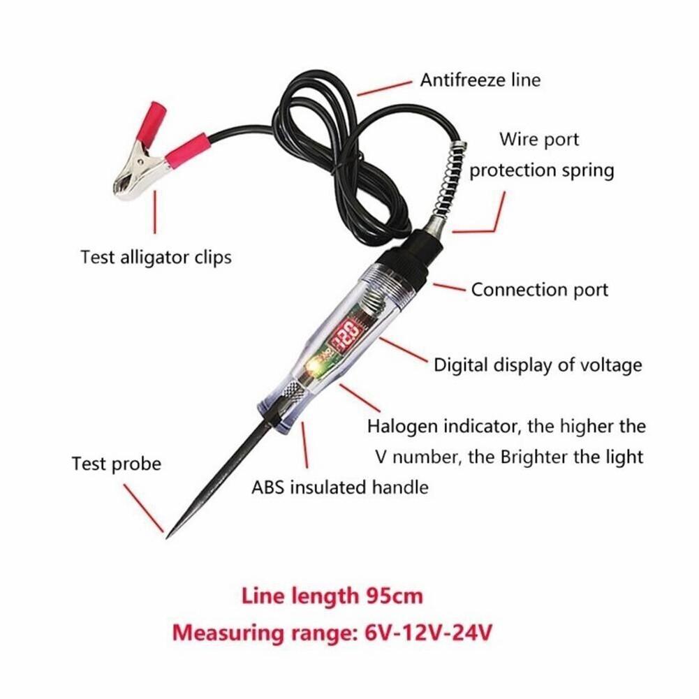

6V 12V 24V Auto Car Electrical Circuit Voltage Tester Led Light Test Probe Pen