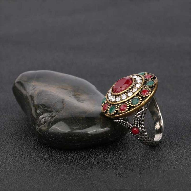 Ring Agate Red Resin Crystal Beads Round Multicolor