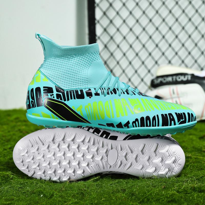 High-quality High-quality Youth Football Shoes Broken Nails Men's Lace-up Rubber Soft Bottom Large Size Football Boots