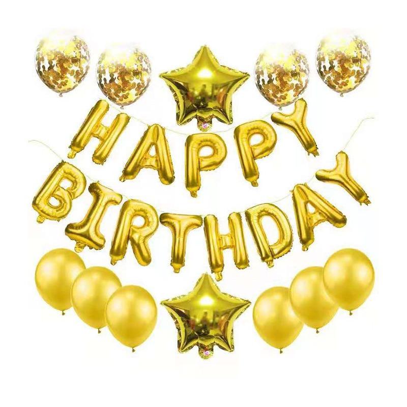 Набор алюминиевых шаров на день рождения, набор буквенно-цифровых шаров, украшение для фона на вечеринку по случаю дня рождения gold