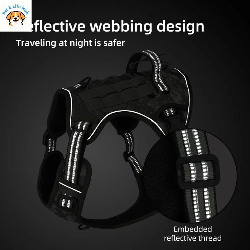 551 New Multifunctional Tactical Pet Harness for Large Dogs Wear-Resistant Anti-Bite Dog Leash Malinois Training Working Vest