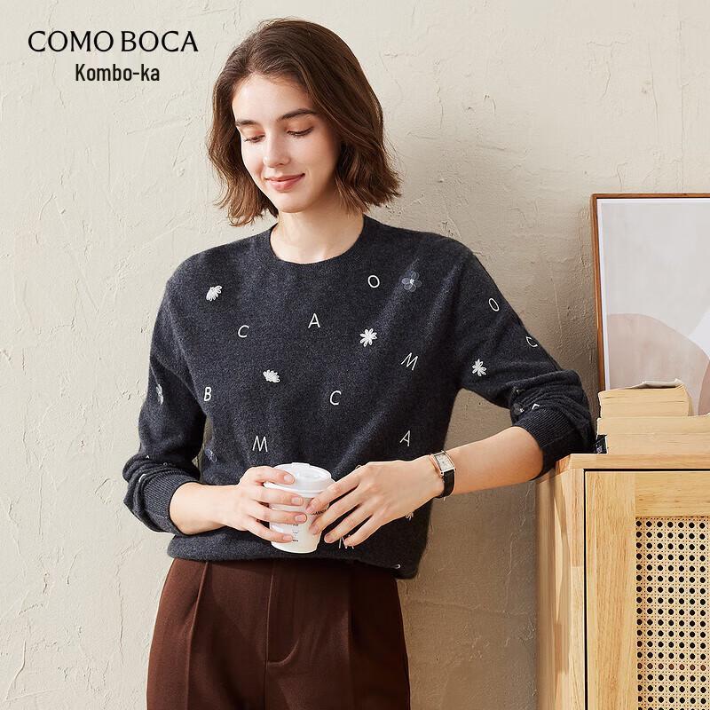 

Женский кашемировый свитер Kemeng Boka с вышивкой букв и круглым вырезом 2XL