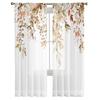 Thanksgiving Plants Farm Leaves Sheer Curtains Holiday Decoration Living Room Bedroom Window Voile Tulle Curtain