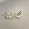 French Long Mother Of Pearl Clip On Earrings Exaggerated Fringed Flower Design Elegant Petals For Non Pierced Ears