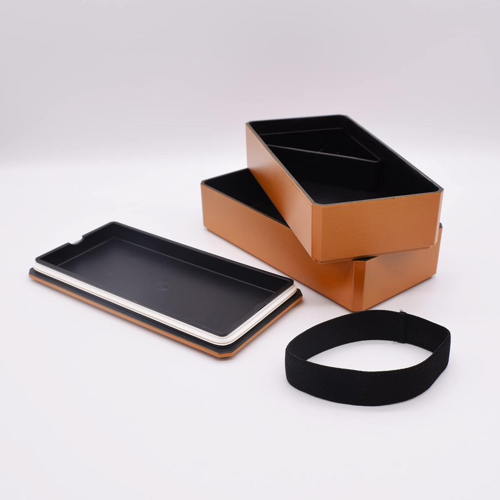 Mitani Yamanaka Lacquerware Bento 800ml Microwave and Dishwasher Wood Plain Wood Made in M17480 Box, 2-Tier, Approx. Capacity, Safe, Grain, Brushed,