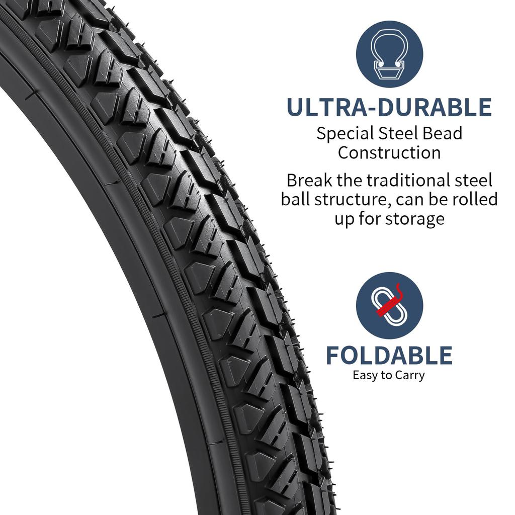 YunSCM 2-Pack, 26-inch 1.95 Tires, 26x1.95 54-559 Bicycle Tires, Suitable for 26-inch 1.95 Mountain Bikes and Cross Bikes, Y-069-A