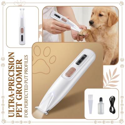 Pet Hair Grooming Tool With Light, Electric Care Device For Cats And Dogs, Portable Shaver For Pet Feet Hair