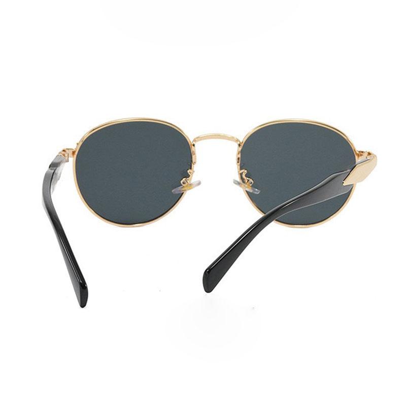 Non-polarized Small Frame Metal Oval Casual Sunglasses Women Fashionable Punk Style Sunglasses