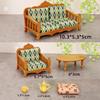 Miniature Retro Dollhouse Sofa & Coffee Table Toy Set for Kids