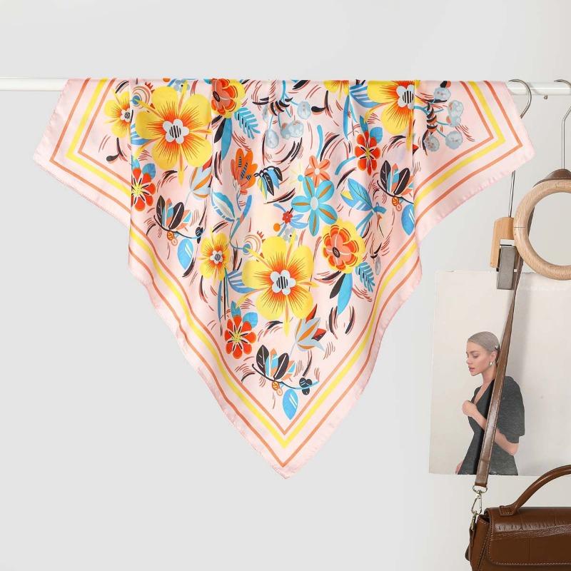 Trendig Mångsidig 70cm Liten Fyrkantig Scarves För Alla Säsonger Dekorativ Användning