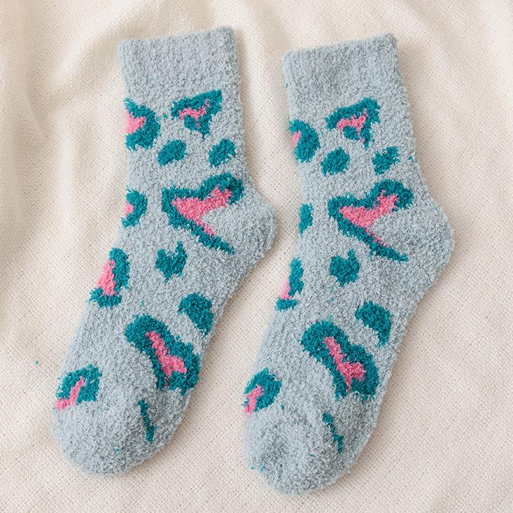 Fluffy Short Socks Women Heart Love Fuzzy Winter Ladies Floor Warm Plush Comfy Funny Cute Kawaii Slippers Sock Sleeping Furry