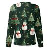 Women Long Sleeve Pattern Tops Pocket Working Stand-up Collar Single-breasted Protective Overalls Jacket Top Christmas