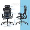 KERDOM Work Full Mesh Office Reclining Ergonomic Desk 3D Movable 360 Degree Black Chair, Chair, Chair, Chair, Chair, Chair, Telework, Armrest,