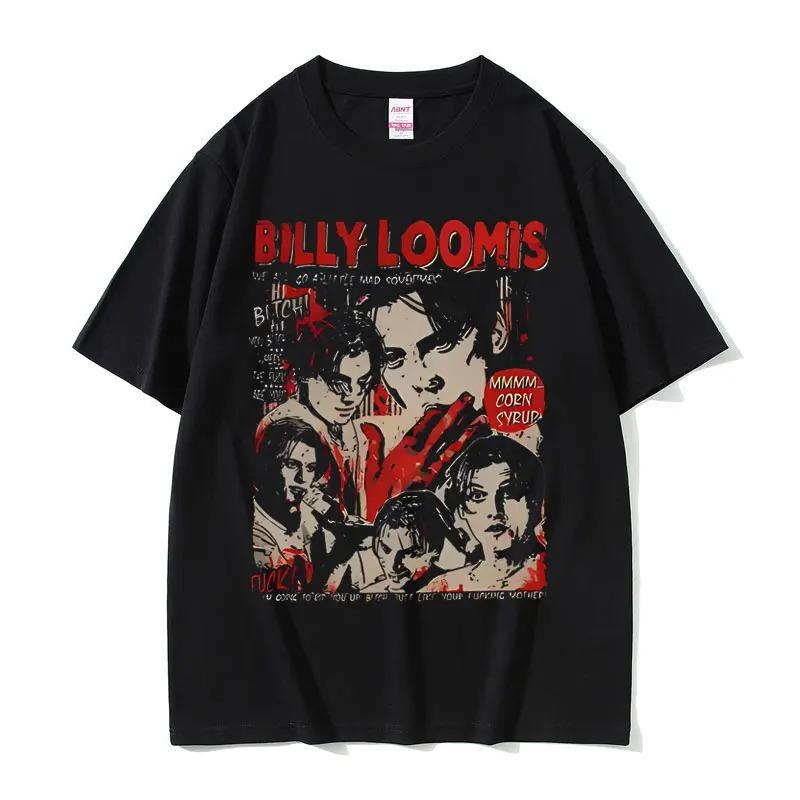 

90s Vintage Horror Movie Scream T-shirt Billy Loomis We All Go A Little Mad Billy T Shirt Men Women Fashion Retro Oversized Tops 4XL