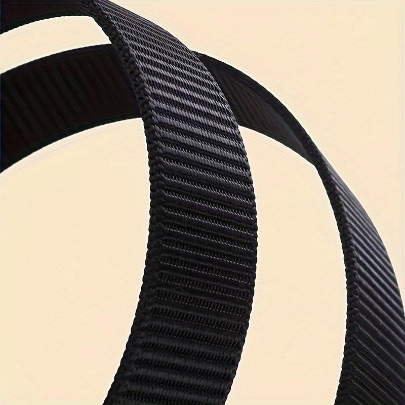 Cintura in tela nera elegante da uomo con fibbia automatica - Perfetta per jeans, tempo libero all'aperto e allenamento sportivo