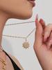 INS Inspired Design: 5A Zircon Star and Sunflower Brooch & Necklace Bracelet Set