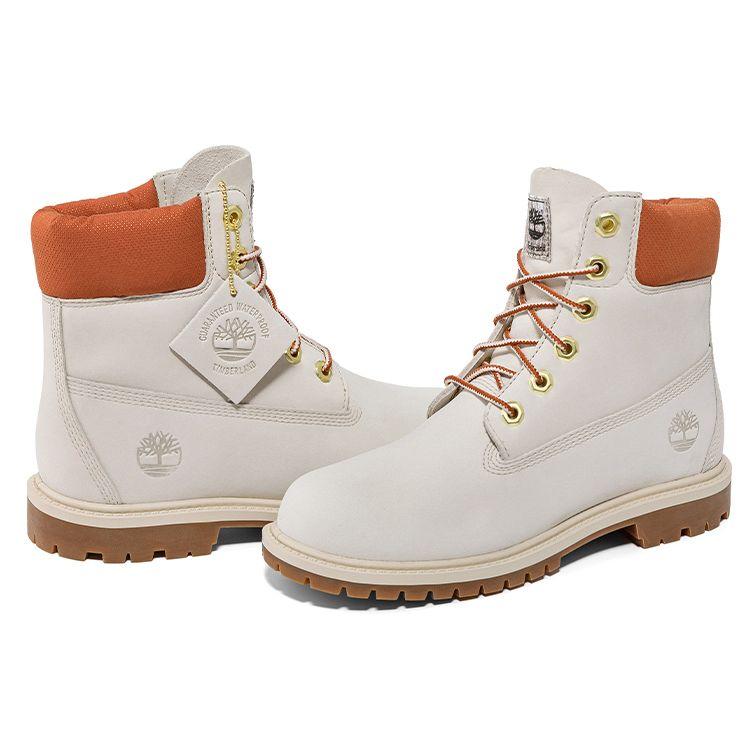 Timberland Stivali corti casual da esterno Serie Heritage Stivali Martin da donna Bianco sporco A5RVCW