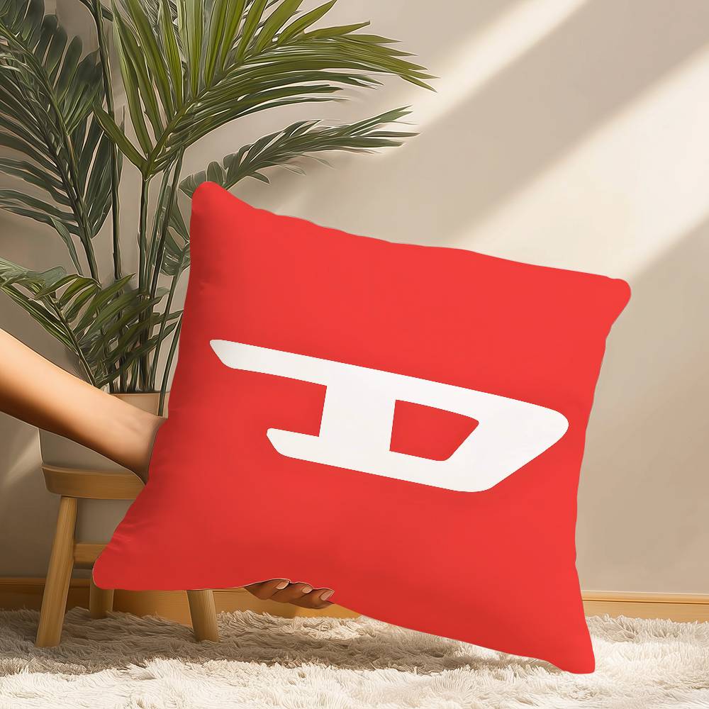 Fashion Trend D-Diesel-s Logo Pillow Case Short Plush Print Cushion Cover Square Throw Pillow Covers Sofa Home Decor