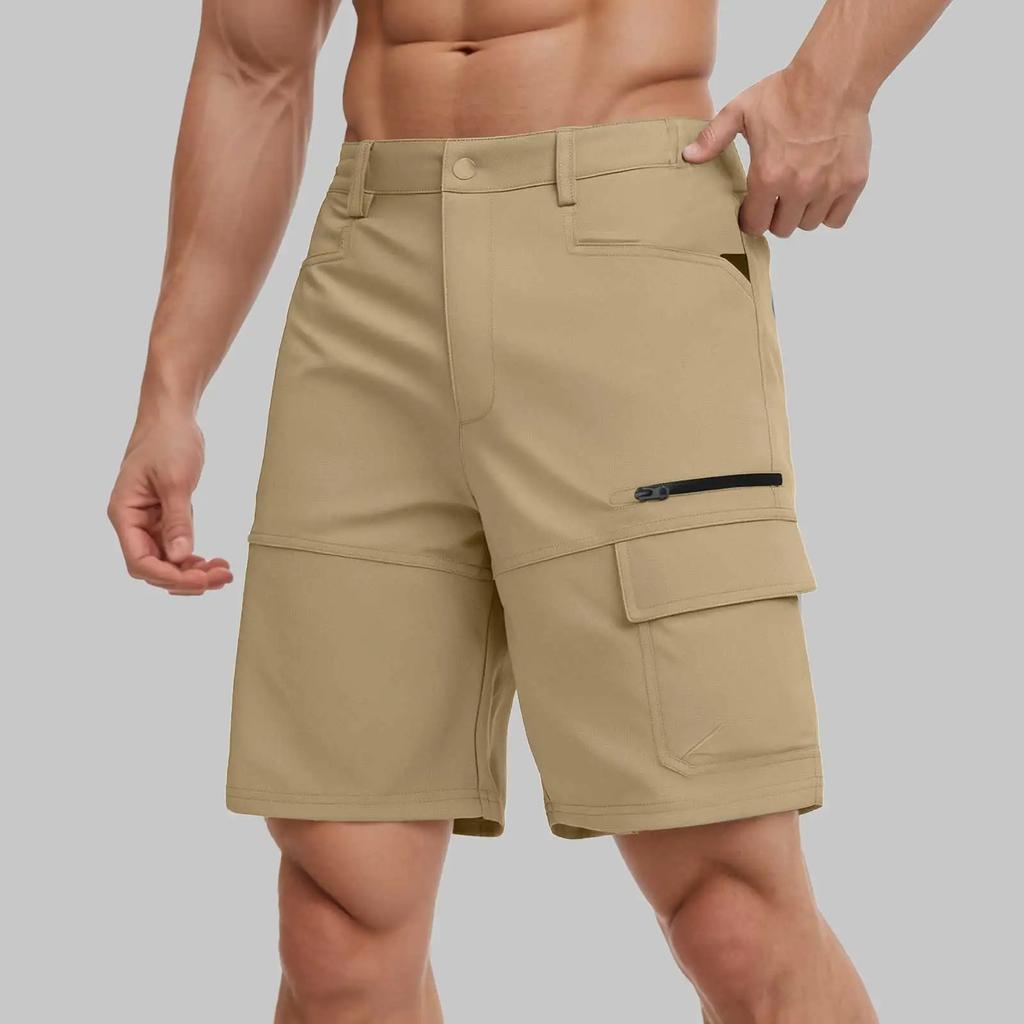 Hiking Cargo Shorts Mens Lightweight Quick-Dry Water-Resistant Short Pants with Multiple-Pockets Summer Shorts for Men