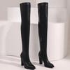 Sexy Thigh High Boots Women Autumn Winter Elastic Leather Over the Knee Boot For Women Black Heels Fetish Long Shoes Large Size
