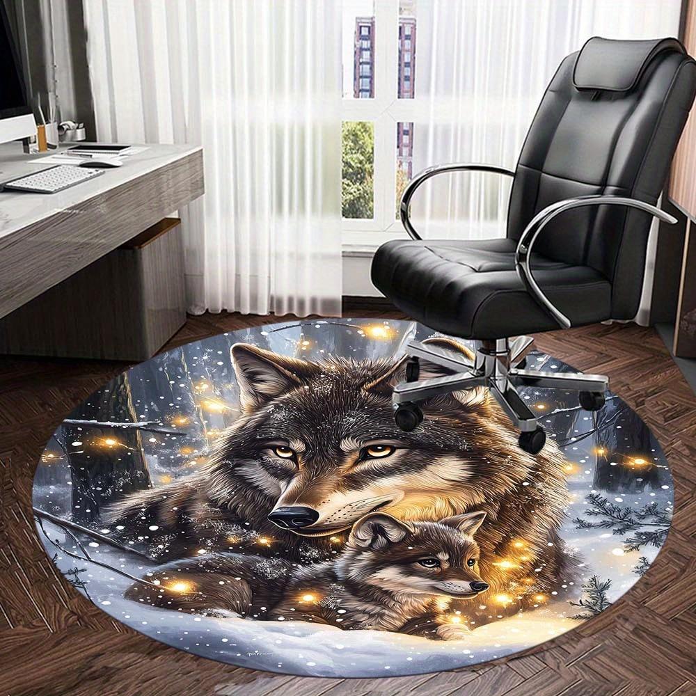 Wolf In The Snow Rug Suitable For Office Reception Decorative Carpet Office Chair Protection Carpet And Also Suitable For Gifts To Relatives And