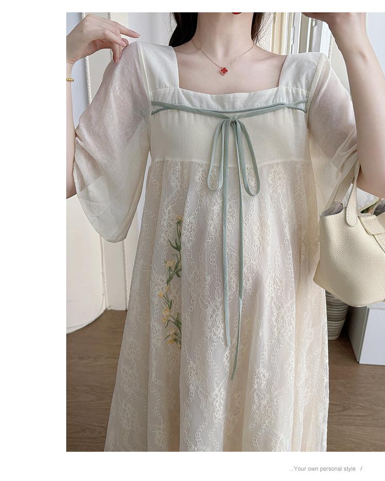 Summer 2026 Embroidered Maternity Dress: Short-Sleeve Plus Size Skirt Set