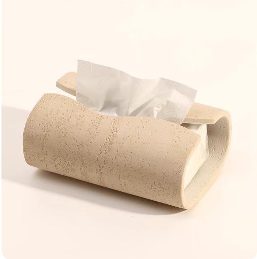 European Hole Stone Tissue Box High-end Living Room Office Tissue Box Multi-function Key Remote Control Storage Home Decoration