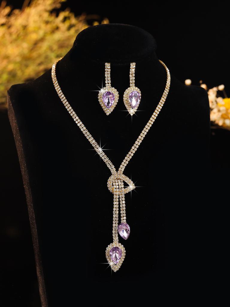 Alloy Necklace Set - Fashionable Banquet Jewelry Chain For Women - Bridal Wedding Jewelry Set