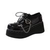 Niche Design Women's Thick-Soled Platform Shoes - 2025 Spring Punk Gothic Leather