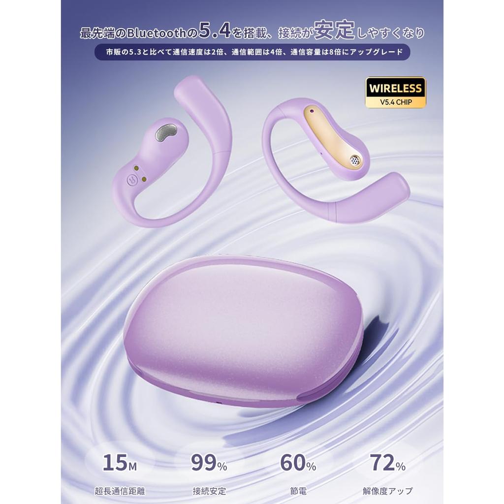 Bluetooth Earphones Latest Bluetooth Instant Sound Comfortable No Bone Conduction Air No Ear Sound Leakage Up to 60 Hours of LED IPX7 Fully Perfect