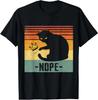 No Kings In America Black Cat Funny Cat Kicking Crown T-Shirt